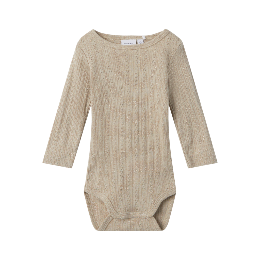 Beige Brun Name Langærmet Body Ohusa Pure Cashmere - Name It  - 5715609223570