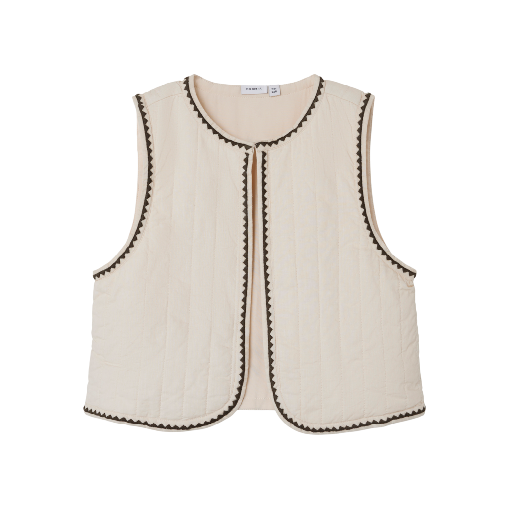 Beige Jakker Name Kort Vest Hifine Oatmeal - Name It  - 5715510626828
