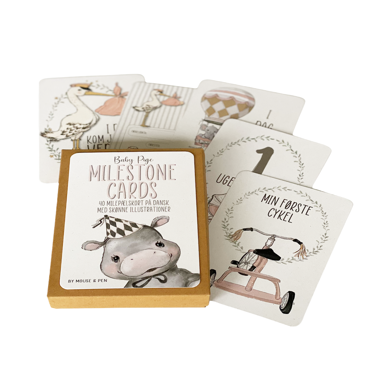 Milepælskort Pige - Mouse & Pen