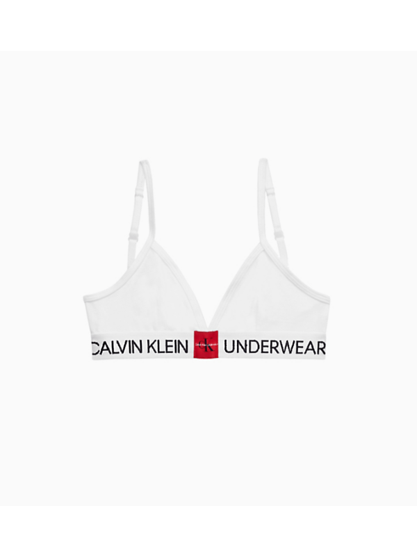 Hvid Calvin Klein Triangle Bralette White Pige Legekammeraten -