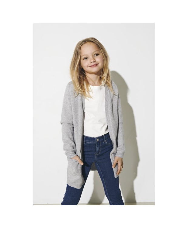 Grå Kids Only Koglesly Cardigan Med Vhals Til Piger - Kids Only  - 5714913260547