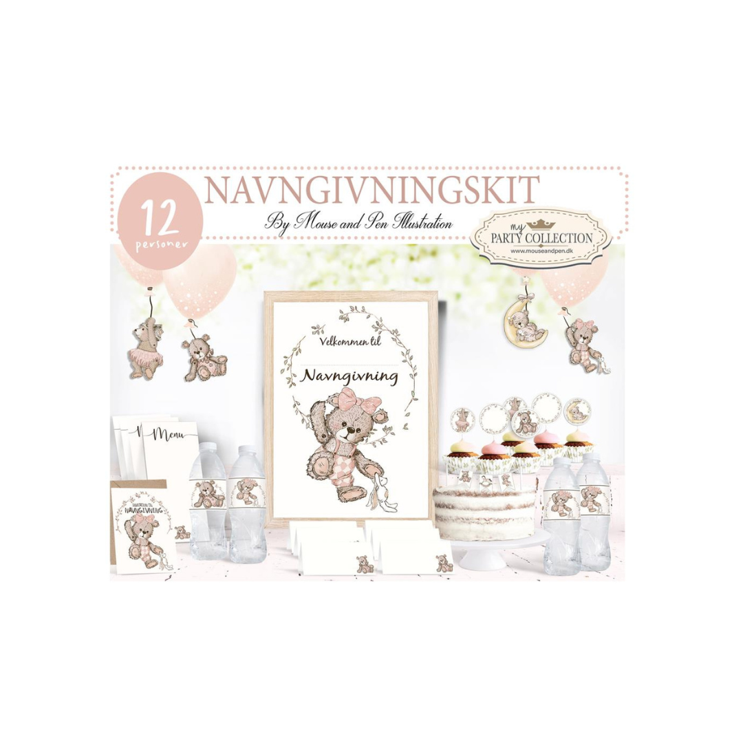 Navngivning Dekorationskit Pige - Mouse & Pen  - 5714955016843