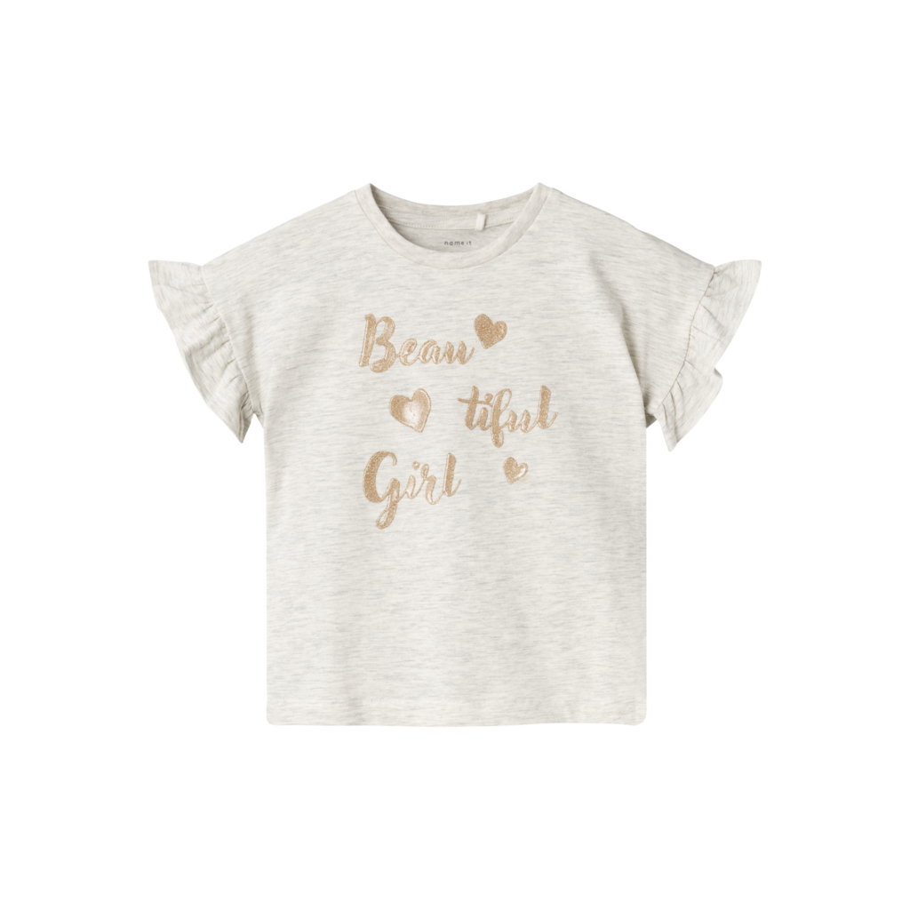Beige Guld Name Shirt Kida Peyote Melange - Name It  - 5715517288135