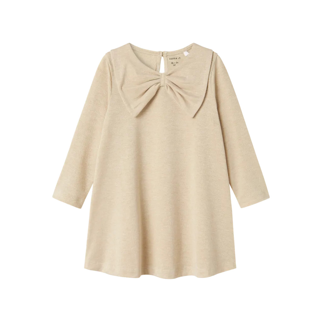 Beige Guld Name Kjole Rnanna Frosted Almond - Name It  - 5715671941839