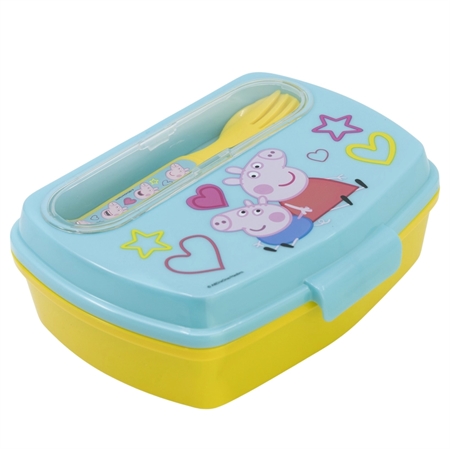 Rosa Stor Madkasse Med Bestik Gurli Gris - Stor  - 8412497139095