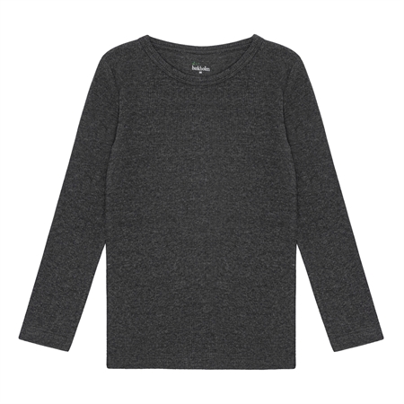 Bluser & Cardig Birkholm Rib Bluse Antracit Grå - Birkholm