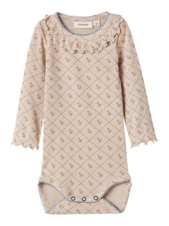 Beige Tæller Fo Lil Atelier Langærmet Body Gago Kug Gray Morn - Lil Atelier  - 5715670595989