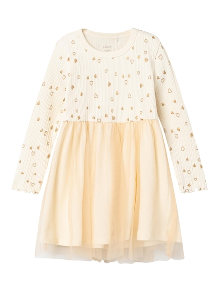 Beige Guld Name Glimmer Baby Kjole Royane Buttercream - Name It  - 5715506615058