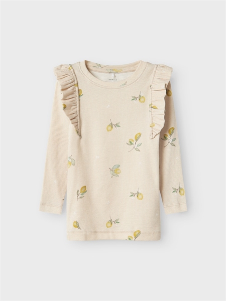 Beige Gul Name Modal Bluse Fryda Peyote Lemon - Name It  - 5715678137303