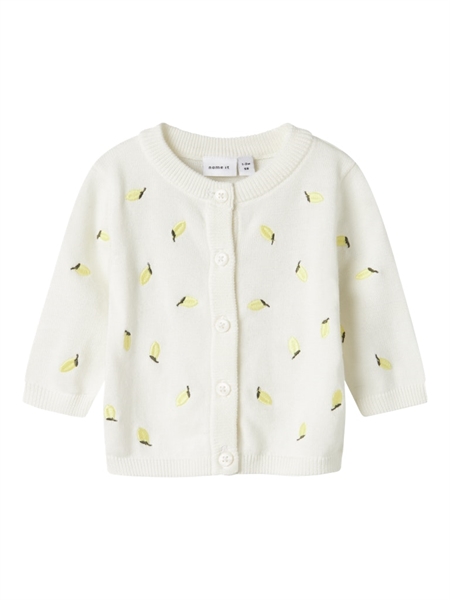 Beige Gul Name Baby Strik Cardigan Cloud Dancer - Name It  - 5715671829700