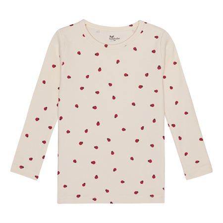Beige Rød Birkholm Rib Bluse Mariehøner - Birkholm