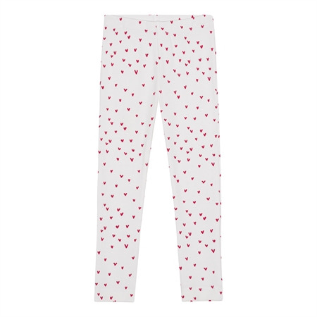 Hvid Birkholm Rib Leggings Hjerter - Birkholm
