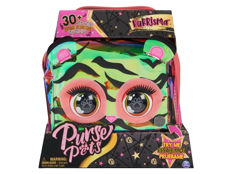 Purse Pets Purrisma Tiger Pige Skuldertaske Lynlås Flerfarvet Mønster 150 - Spin Master  - 0778988498736