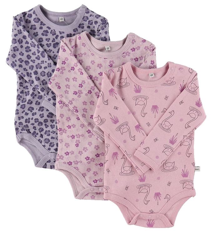 Rosa Pippi Body Stk Assorteret Pige - Pippi Baby  - 5704617401414
