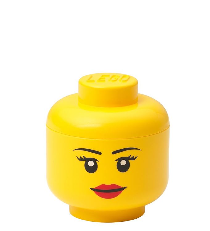 Gul Lego Storage Opbevaringsboks Mini Hoved Pige -   - 5711938033538