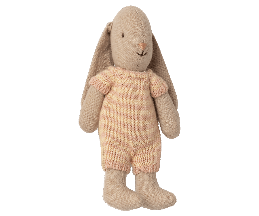 Rosa Maileg Micro Rabbit Kanin Med Stribet Dragt - Maileg  - 7814852149505