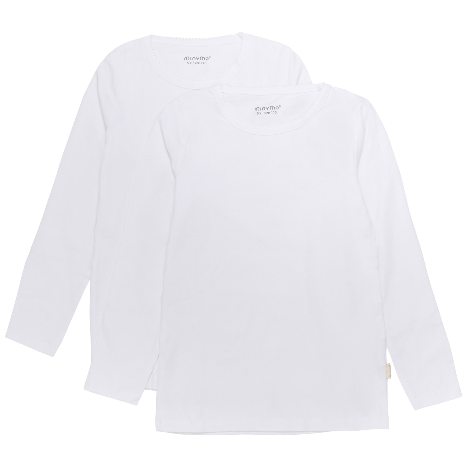 Hvid Minymo Pige Langærmet Tee Shirt White 122 - Minymo  - 5712672692470