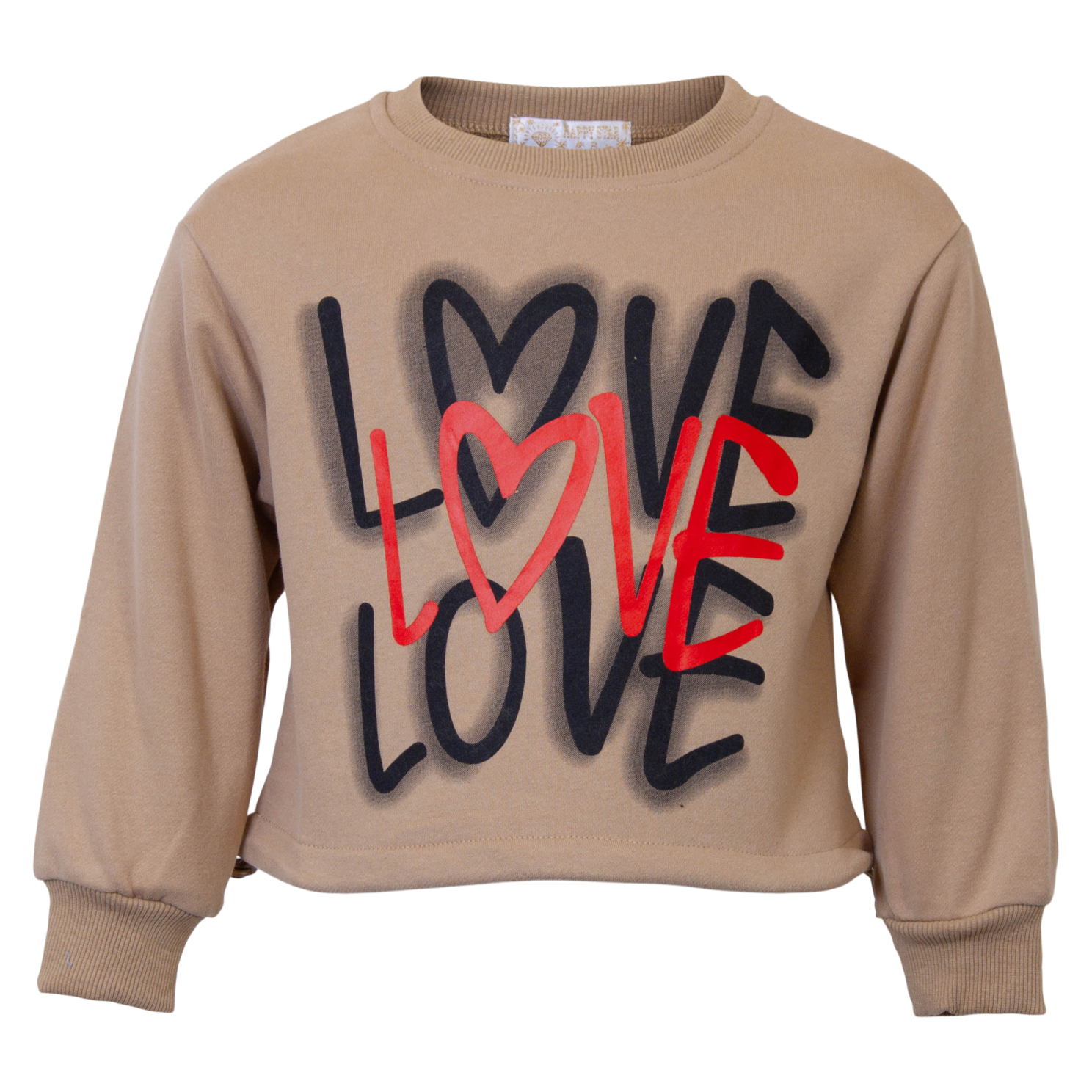Beige Happy Star Pige Sweatee Shirt 128 - Happy Star  - 5714470187967
