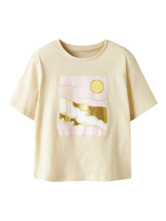 Beige Gul Name Shirt Jekan Bleached Sand - Name It  - 5715720616435