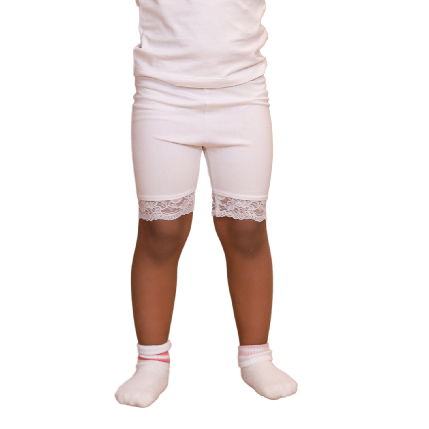 Hvid Steenholt Harmony Pige Cykelshorts White 122 128 - Steenholt  - 5712985499155