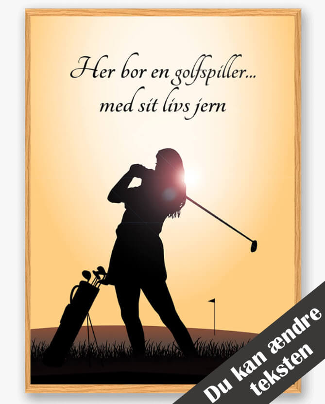 Her Bor Golfspiller Pige Plakat - Plakatdyr.dk