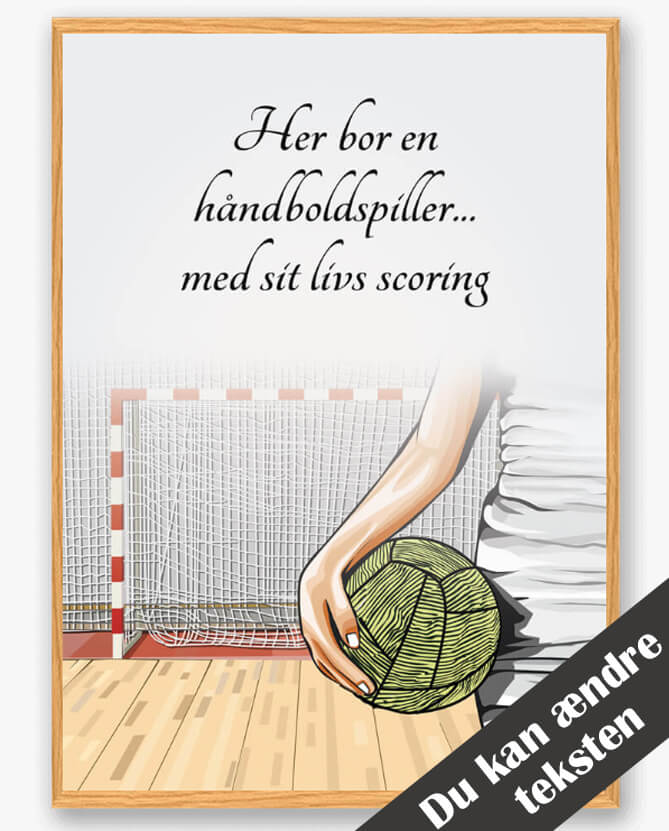 Her Bor Håndboldspiller Pige Plakat - Plakatdyr.dk