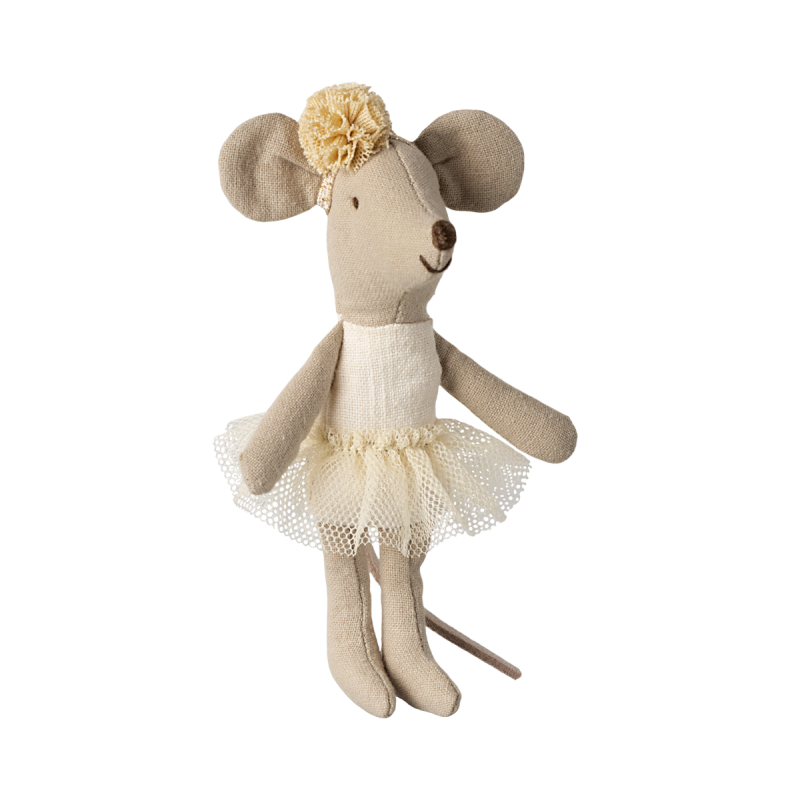 Hvid Pigemus Ballerina Rå Maileg Lillesøster - Maileg  - 5707304138440