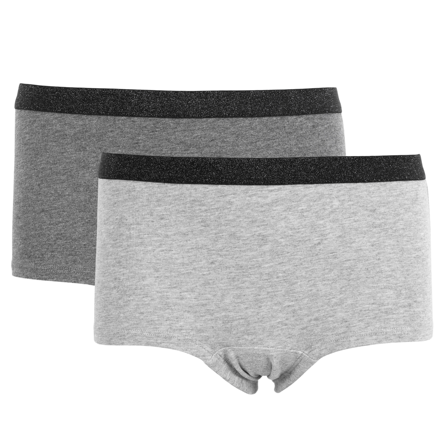 Grey Melange Queenz Uno Pige Trusser Glimmer 170 - Queenz  - 5712985540383
