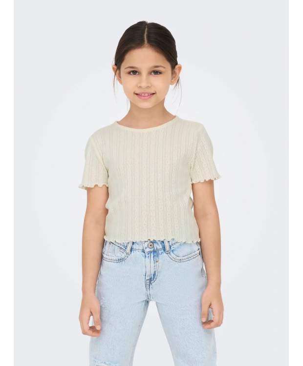Beige Kids Only Kogcarlotta Top Til Piger - Kids Only