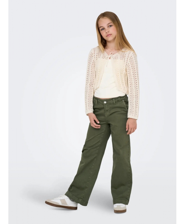 Beige Kids Only Strikcardigan Til Piger - Kids Only